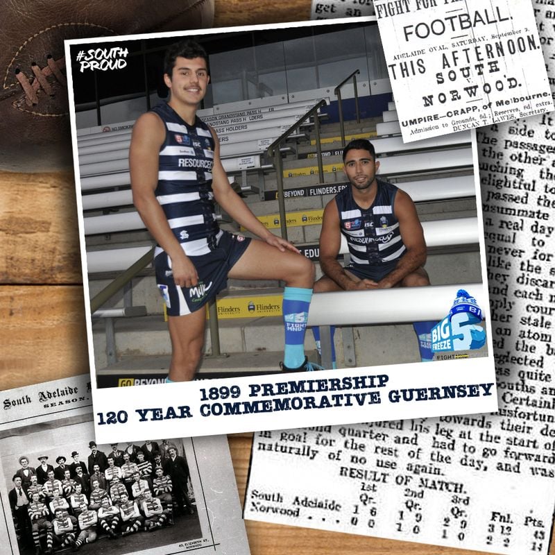 South Adelaide to wear 1899 premiership guernsey to help fight MND. South Adelaide to wear 1899 premiership guernsey to help fight MND.